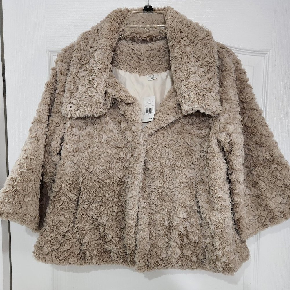 Faux Fur Swing Jkt Taupe S/M